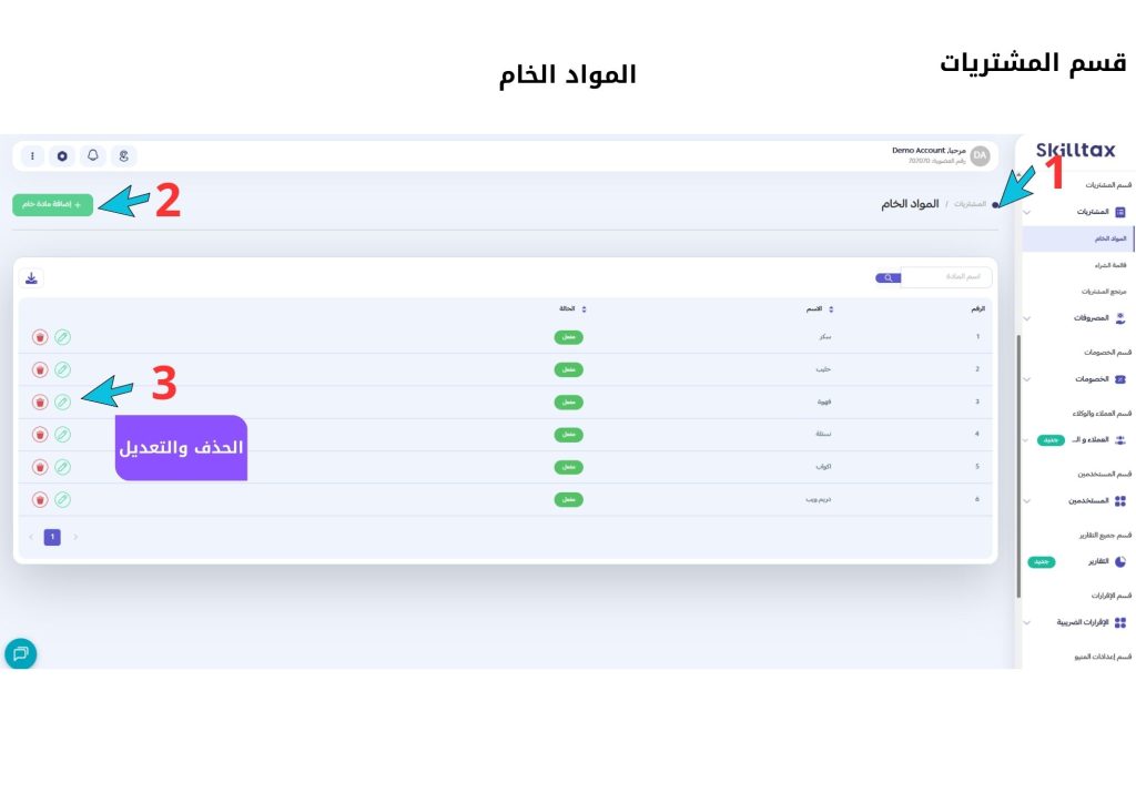 إدارة المواد الخام في النظام 1